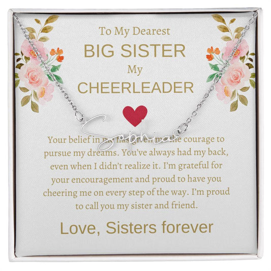 Dearest Big Sister Signature Name Necklace | Gift for Sister | Necklace Gift for Sister