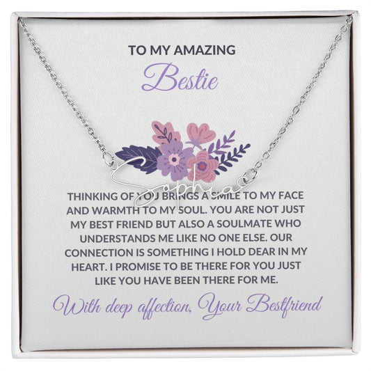 Signature Style Custom Name Necklace | To My Amazing Best Friend - Personalized Necklace | Friendship Gift
