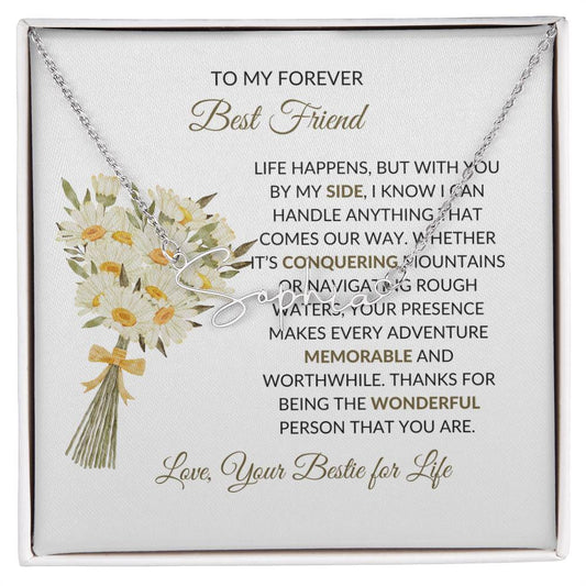Signature Style Custom Name Necklace | To My Forever Best Friend - Personalized Necklace | Friendship Gift
