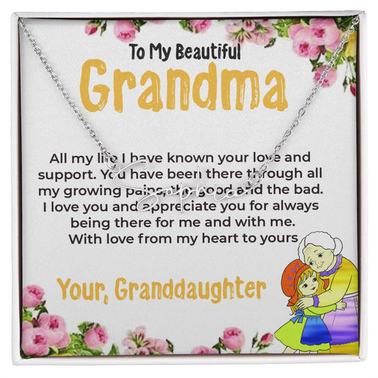 To My Beautiful Grandma | Signature Style Necklace Gift from Granddaughter | Gift for Grandma