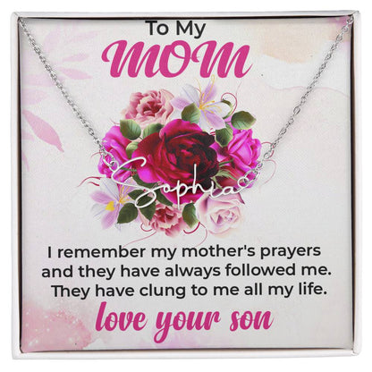 To My Mom | Signature Name Necklace Gift from Son