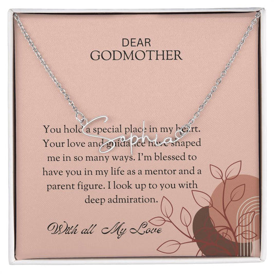 Signature Name Necklace for Special Godmother | A Beautiful Expression of Affection | Godmother Gift
