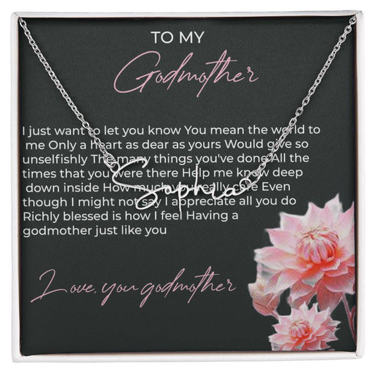 Signature Name Necklace for Godmother | A Heartfelt Gift Celebrating Love | Godmother Gift