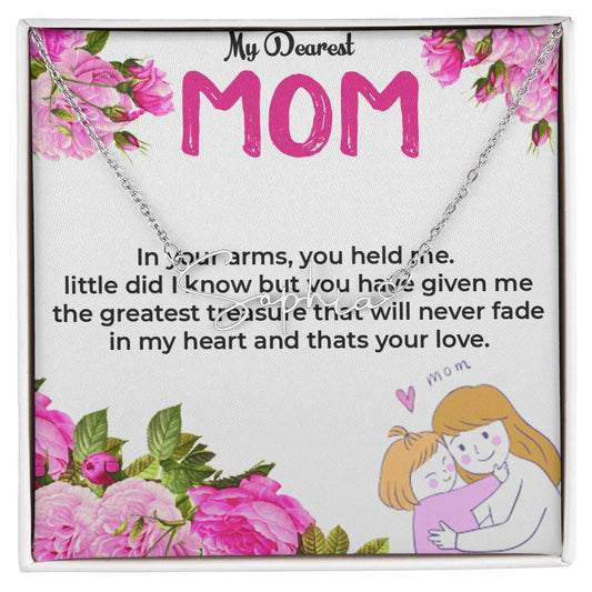 To My Dearest Mom | Custom Heart Name Necklace Gift | Necklace Gift For Mom