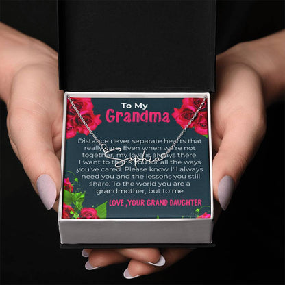 To My Grandma | Elegant Signature Style Necklace Gift from Granddaughter | Gift for Grandma