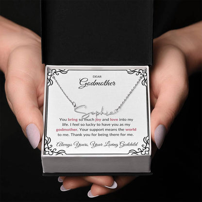 Signature Name Necklace for Lovely Godmother | A Cherished Keepsake to Treasure | Godmother Gift