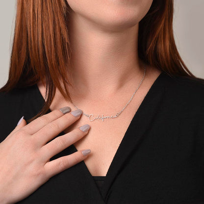 To My Little Starlet - From Aunt to Niece Signature Name Necklace - SOUVMOUR