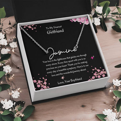 Signature Name Necklace for Her | Elegant Personalized Girlfriend Necklace - SOUVMOUR
