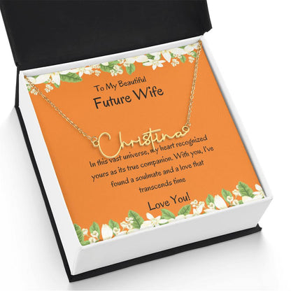 Signature Style Name Necklace for Her | Personalized Jewelry Necklace For Her - SOUVMOUR