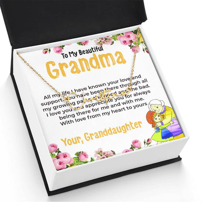 To My Beautiful Grandma | Signature Style Necklace Gift from Granddaughter | Gift for Grandma