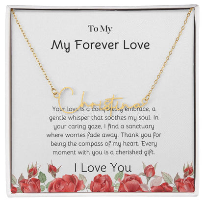 Signature Style Necklace for Her | Custom Name Pendant - SOUVMOUR