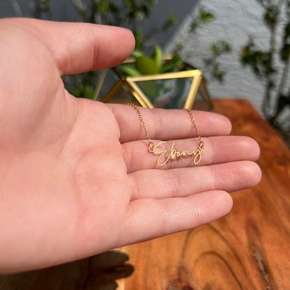 To My Little Starlet - From Aunt to Niece Signature Name Necklace - SOUVMOUR