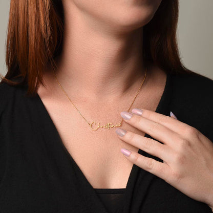 To My Little Starlet - From Aunt to Niece Signature Name Necklace - SOUVMOUR