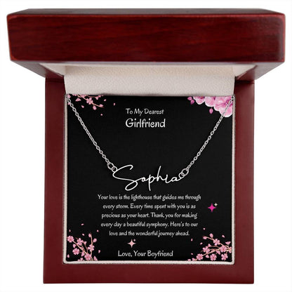 Signature Name Necklace for Her | Elegant Personalized Girlfriend Necklace - SOUVMOUR