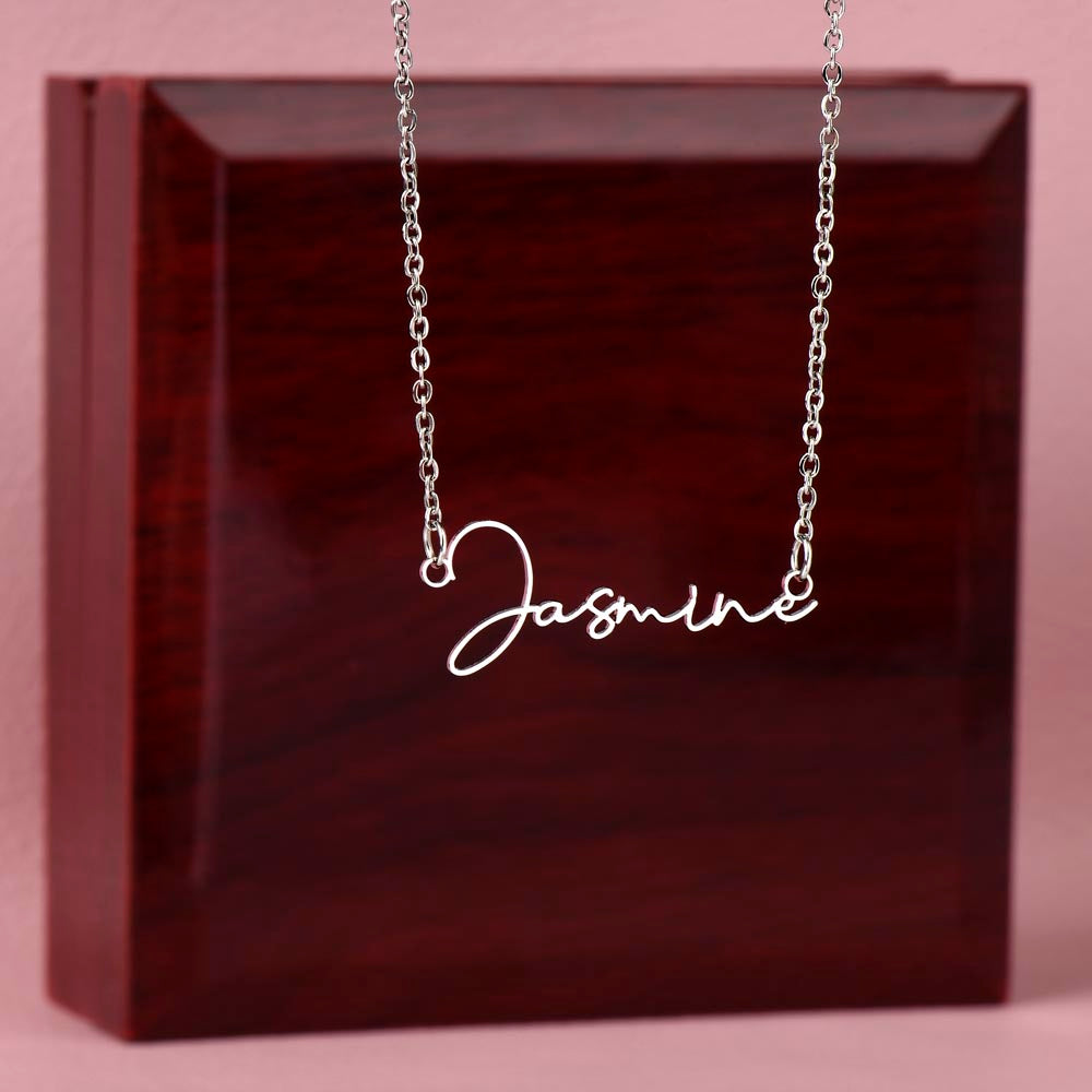 To My Little Starlet - From Aunt to Niece Signature Name Necklace - SOUVMOUR