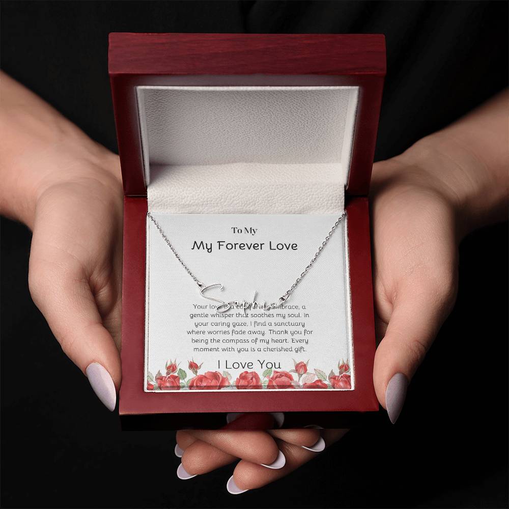 Signature Style Necklace for Her | Custom Name Pendant - SOUVMOUR
