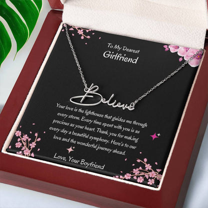 Signature Name Necklace for Her | Elegant Personalized Girlfriend Necklace - SOUVMOUR