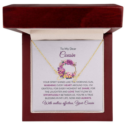 Custom Name Necklace | Cousin Necklace | To My Dear Cousin - Signature Style Necklace | Cousin Friendship Necklace