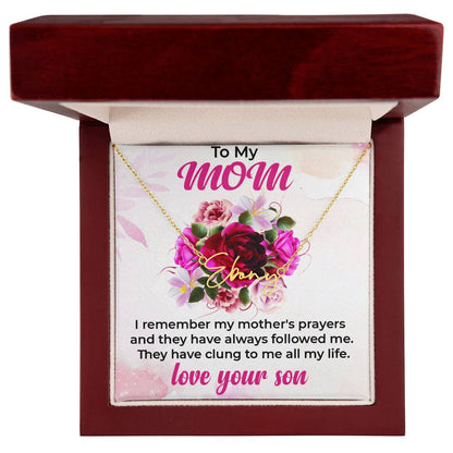 To My Mom | Signature Name Necklace Gift from Son