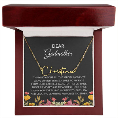 Signature Name Necklace for Dear Godmother | A Unique and Personal Touch | Godmother Gift