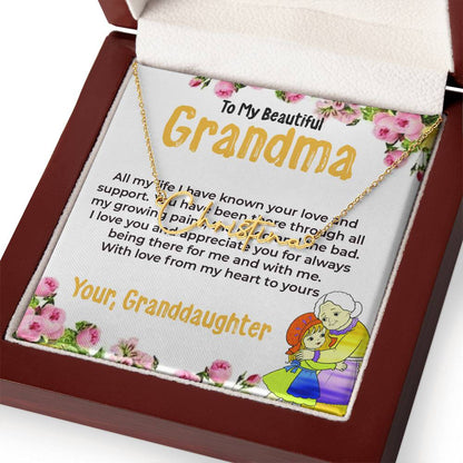 To My Beautiful Grandma | Signature Style Necklace Gift from Granddaughter | Gift for Grandma