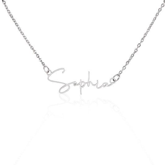 To My Amazing Mom | Sleek Signature Style Custom Name Necklace