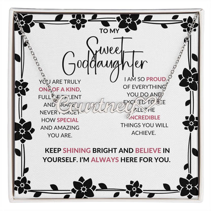 To My Sweet Goddaughter | Personalized Heart Name Necklace to Show Love