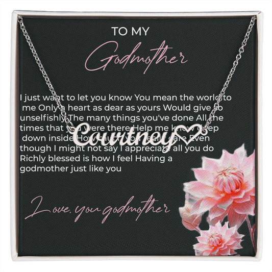 Heart Shape Name Necklace for Godmother | A Touching Tribute to Love | Godmother Gift