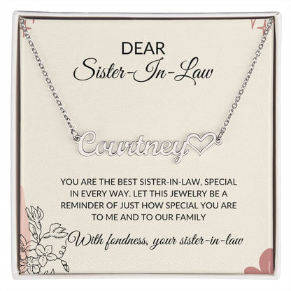 To My Dear Sister-in-law Necklace | Heart Shape Necklace | Sister-in-Law Gift