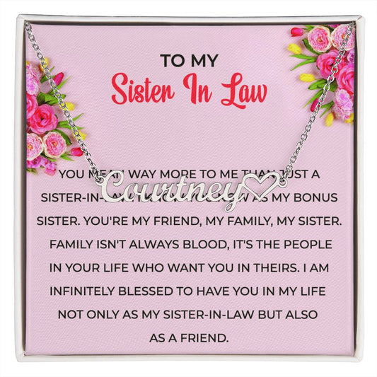 To My Sister-in-law Necklace | Heart Shape Necklace | Special Sister-in-Law Gift