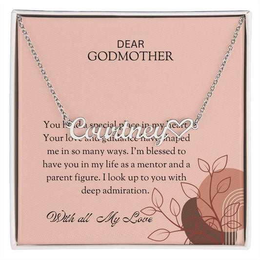 Heart Name Necklace for Special Godmother | A Beautiful Symbol of Affection | Godmother Gift