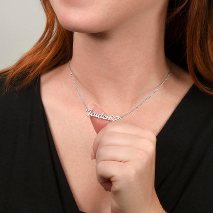 To My Little Wonder - From Aunt to Niece Name Necklace With Heart Character - SOUVMOUR