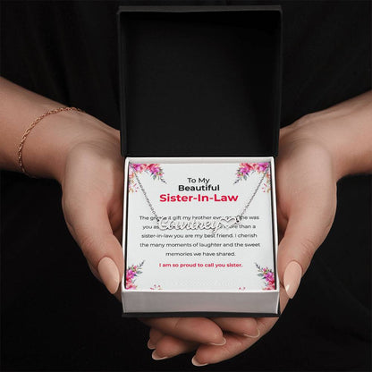 To My Beautiful Sister-in-law Necklace | Heart Shape Pendant | Sister-in-Law Gift