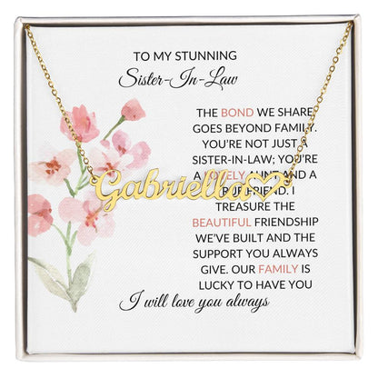 To My Stunning Sister-in-law Necklace Heart Shape Personalized Necklace | Sister-in-Law Gift