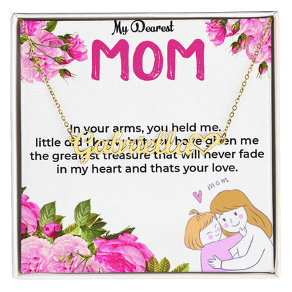 To My Dearest Mom | Custom Heart Name Necklace Gift | Necklace For Mom