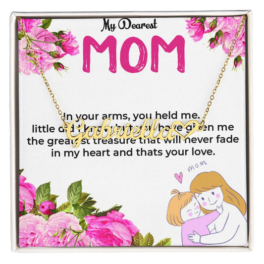 To My Dearest Mom | Custom Heart Name Necklace Gift | Necklace For Mom