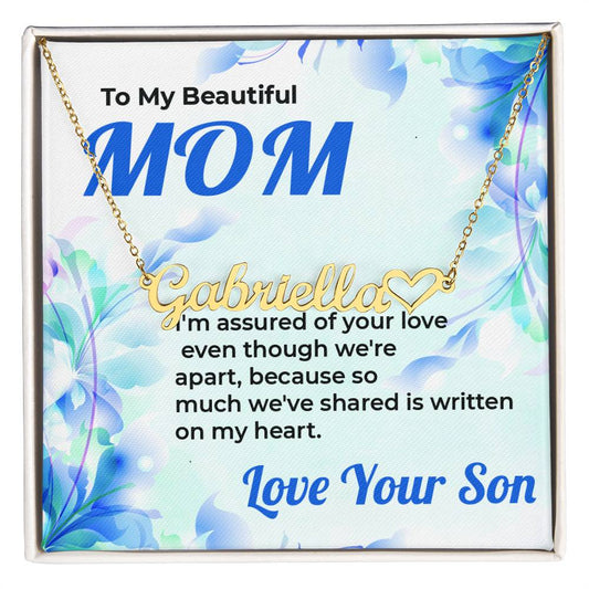 To My Beautiful Mom | Custom Heart Necklace Gift from Son