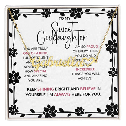 To My Sweet Goddaughter | Personalized Heart Name Necklace to Show Love