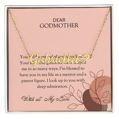 Heart Name Necklace for Special Godmother | A Beautiful Symbol of Affection | Godmother Gift