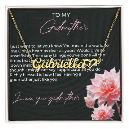 Heart Shape Name Necklace for Godmother | A Touching Tribute to Love | Godmother Gift