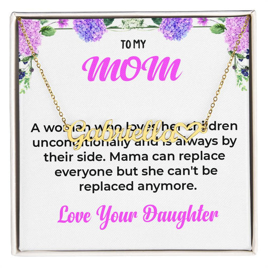 To My Mom | Custom Heart Name Necklace | Mother-Daughter Bond Necklace Gift from Daughter