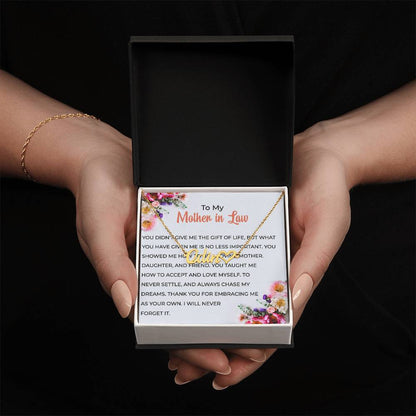 To My Wonderful Mother-in-Law | Heart-Shaped Custom Name Necklace with a Special Message