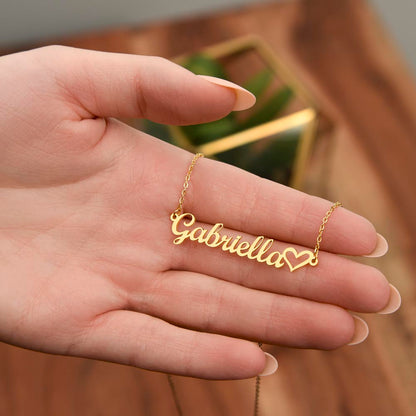To My Little Adventurer - From Aunt to Niece Name Necklace With Heart Character - SOUVMOUR
