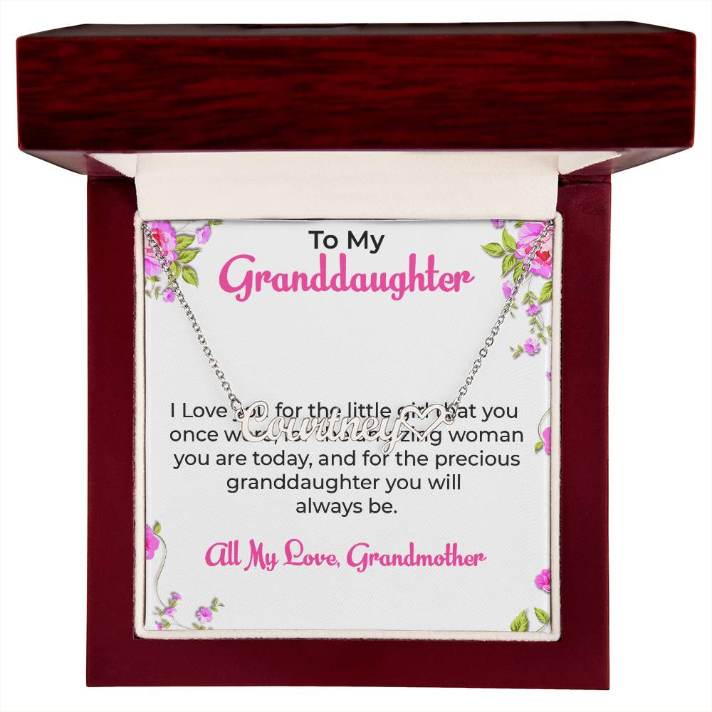 To My Special Granddaughter Necklace | Custom Heart Name Necklace Gift from Grandma