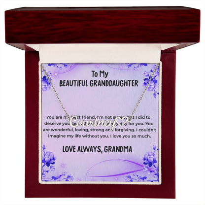 To My Wonderful Granddaughter Necklace | Custom Heart Name Necklace Gift from Grandma