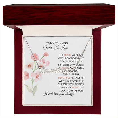 To My Stunning Sister-in-law Necklace Heart Shape Personalized Necklace | Sister-in-Law Gift