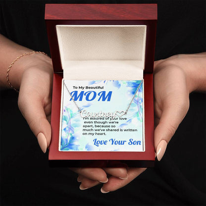 To My Beautiful Mom | Custom Heart Necklace Gift from Son