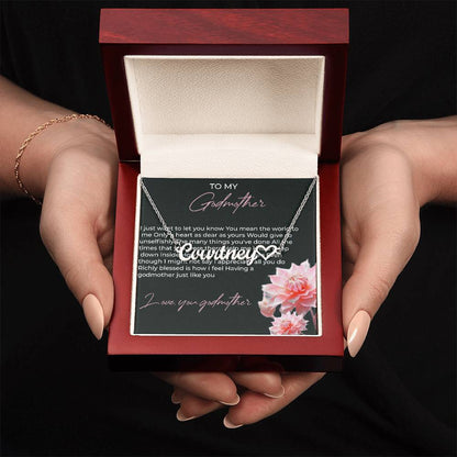 Heart Shape Name Necklace for Godmother | A Touching Tribute to Love | Godmother Gift