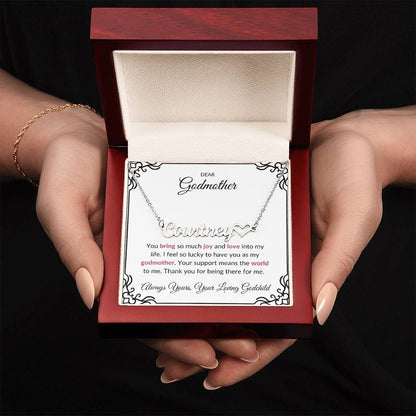 Heart Name Necklace for Lovely Godmother | A Cherished Reminder of Your Bond | Godmother Gift