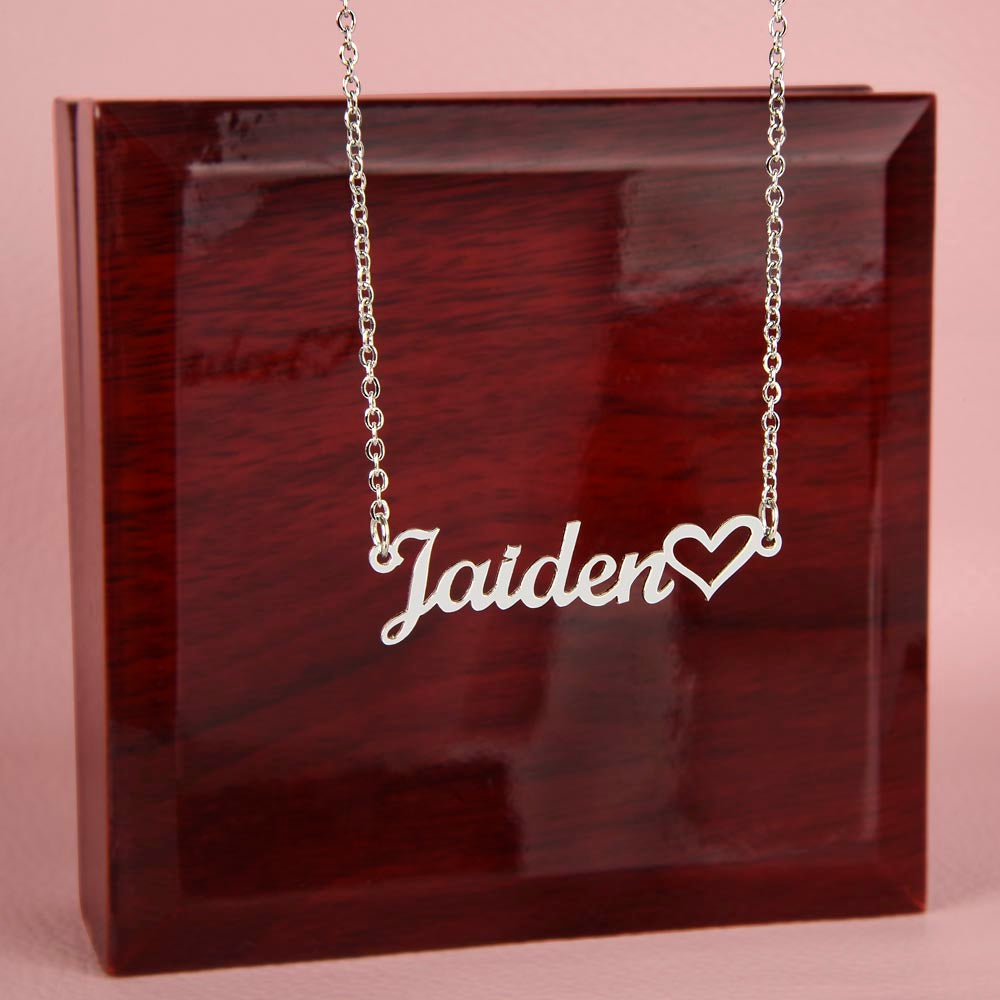 To My Little Wonder - From Aunt to Niece Name Necklace With Heart Character - SOUVMOUR